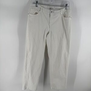 Style Co Curvy Boyfriend Jeans White Petite Size‎ 12P Cropped Casual
